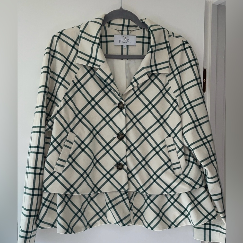Pearl by Lela Rose Oversize Plaid Jacket L - Picture 2 of 9